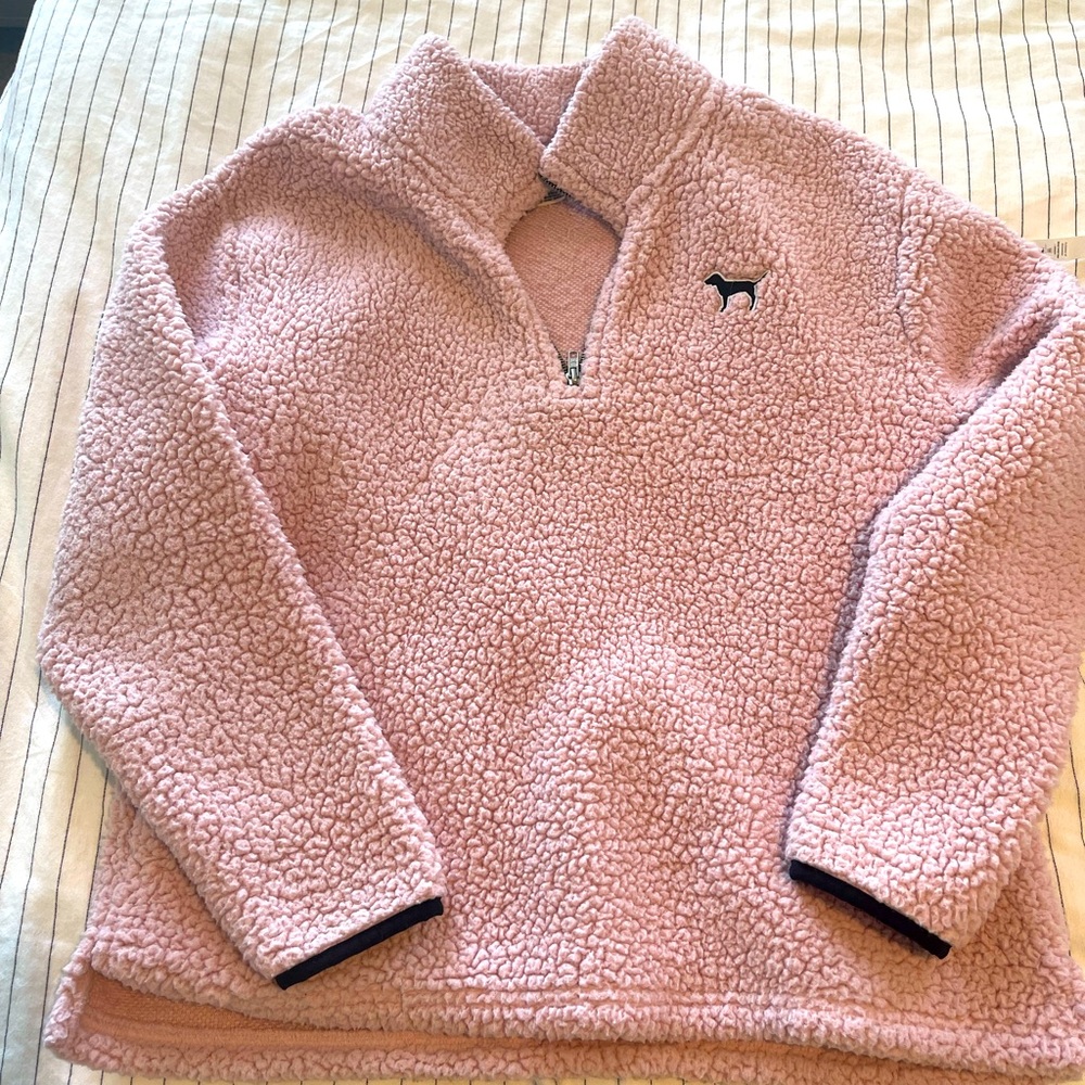 PINK Sherpa quarter zip